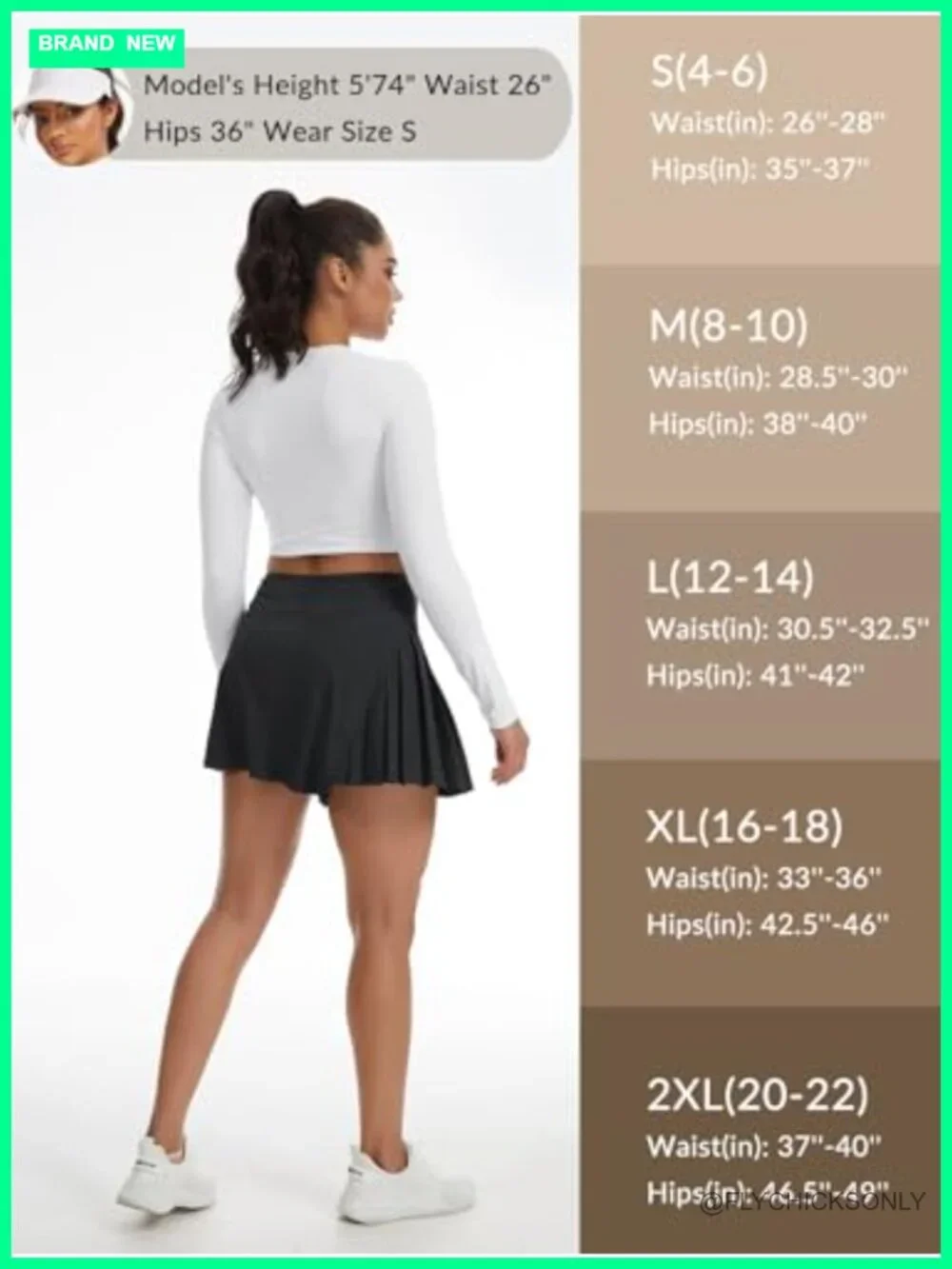 Side Pleated Tennis Skort with Built-in Shorts & Pockets